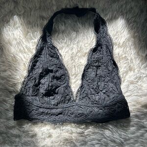 UO Black Halter Bralette